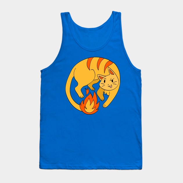 Fire Cat Tank Top by saradaboru